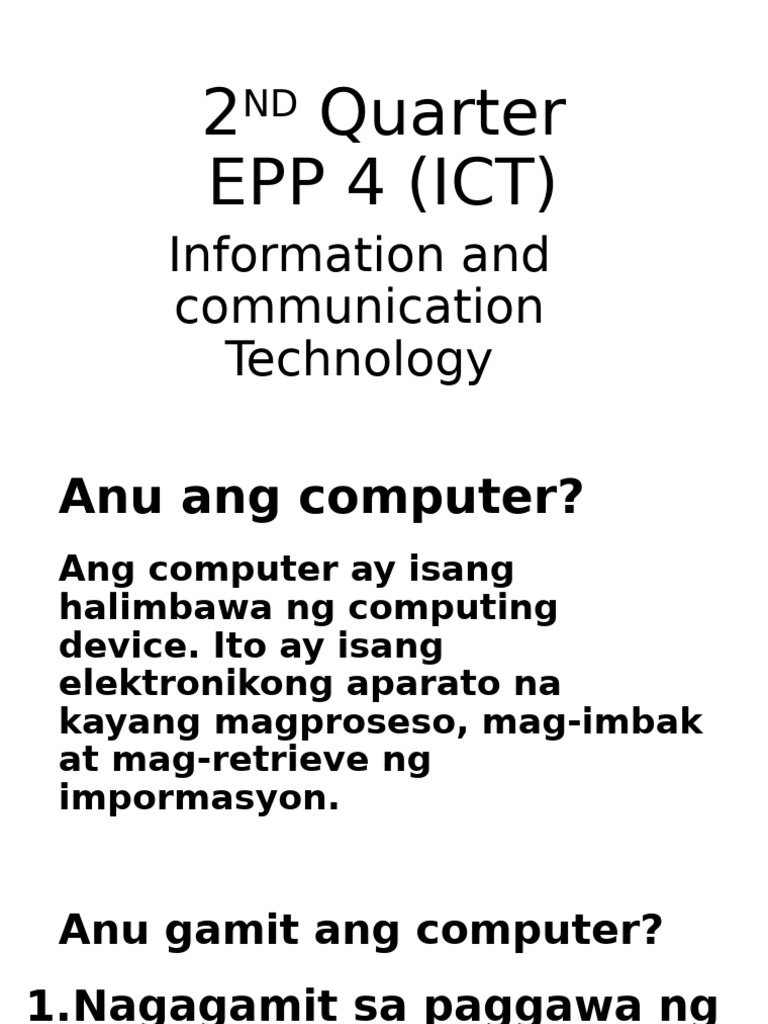 ICT 4 2ND Quarter | PDF