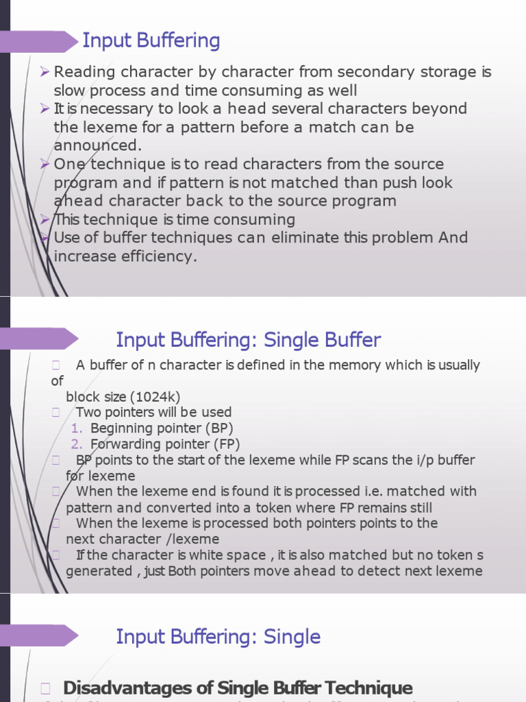 Input Buffering Techniques Explained | PDF | Regular Expression | Computing