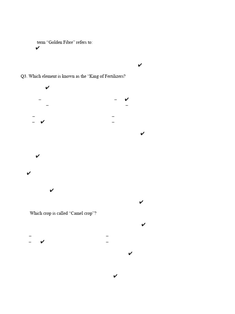 General Agriculture MCQs Quiz | PDF | Rice | Crops