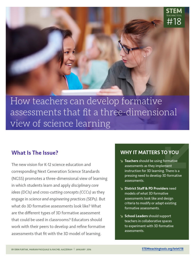 3D Formative Assessments for Teachers | PDF | Cognition | Human ...