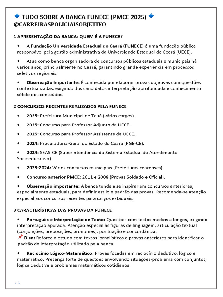 Guia Completo sobre a FUNECE PMCE 2025 | PDF | Constituição | Crimes