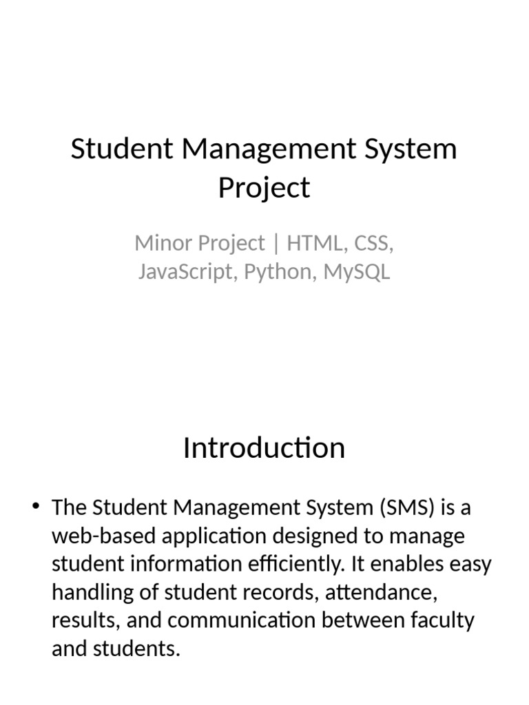 Web-Based Student Management System | PDF | Databases | My Sql