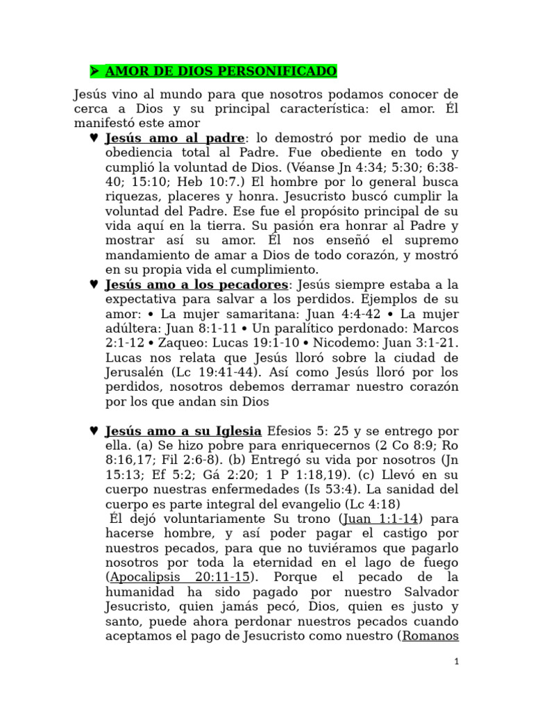 El Amor de Dios en Jesucristo | PDF | Cristo (título) | Amor