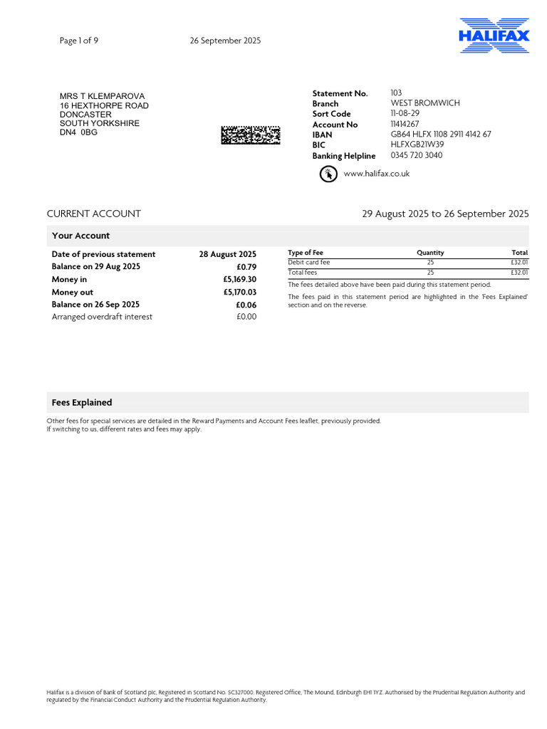 Current Account Statement Pdf Overdraft Cash