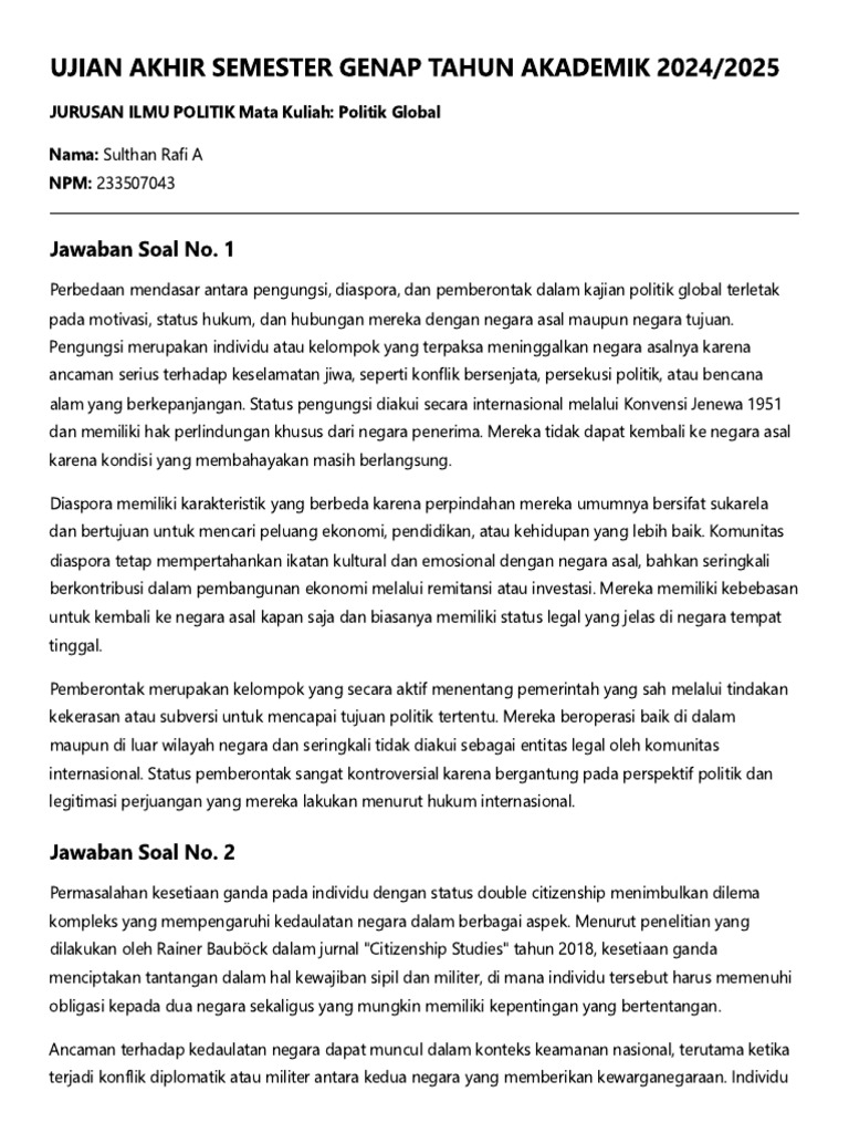 Sulthan Rafi A Polglob | PDF