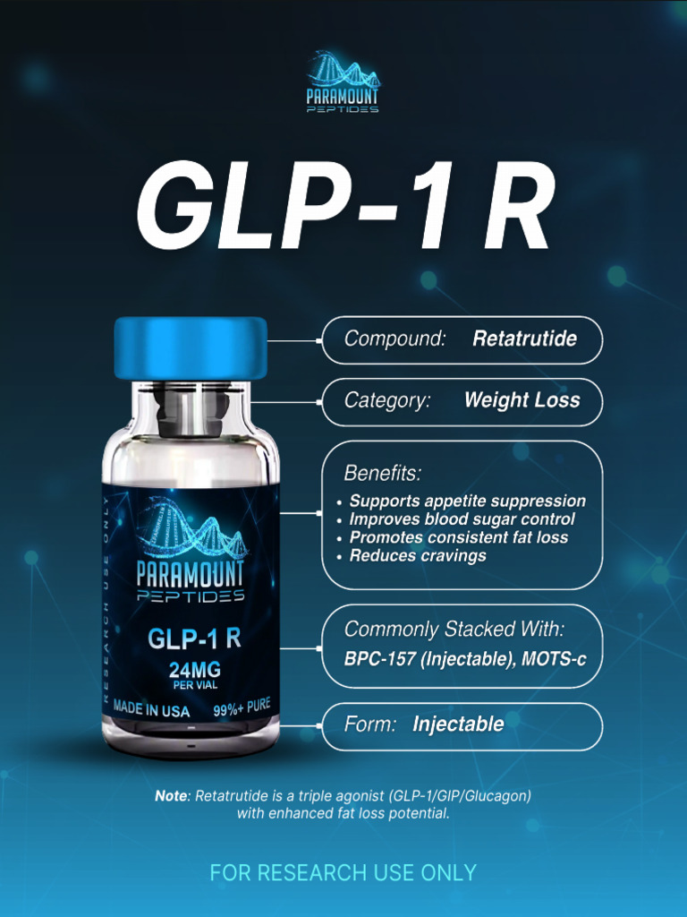 retatrutide and cagrilintide peptide Retatrutide Research Peptide main image 0