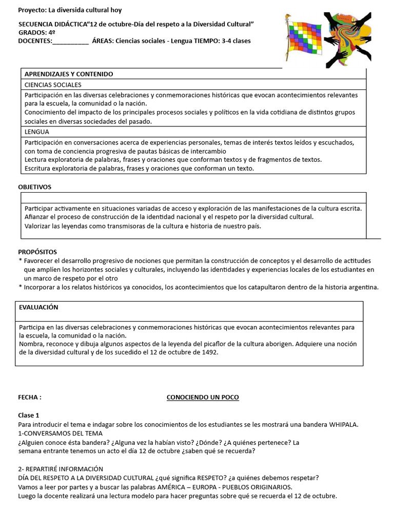 Diversidad Cultural en el Aula 4º | PDF | Arco iris | Nación