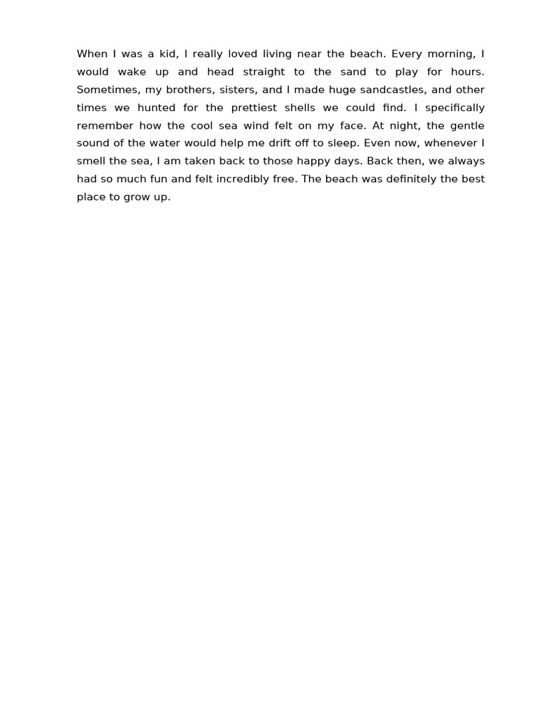 Beach Memories of Childhood | PDF