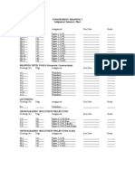 Engineering Drawing I Assignment Summary Sheet Sketching