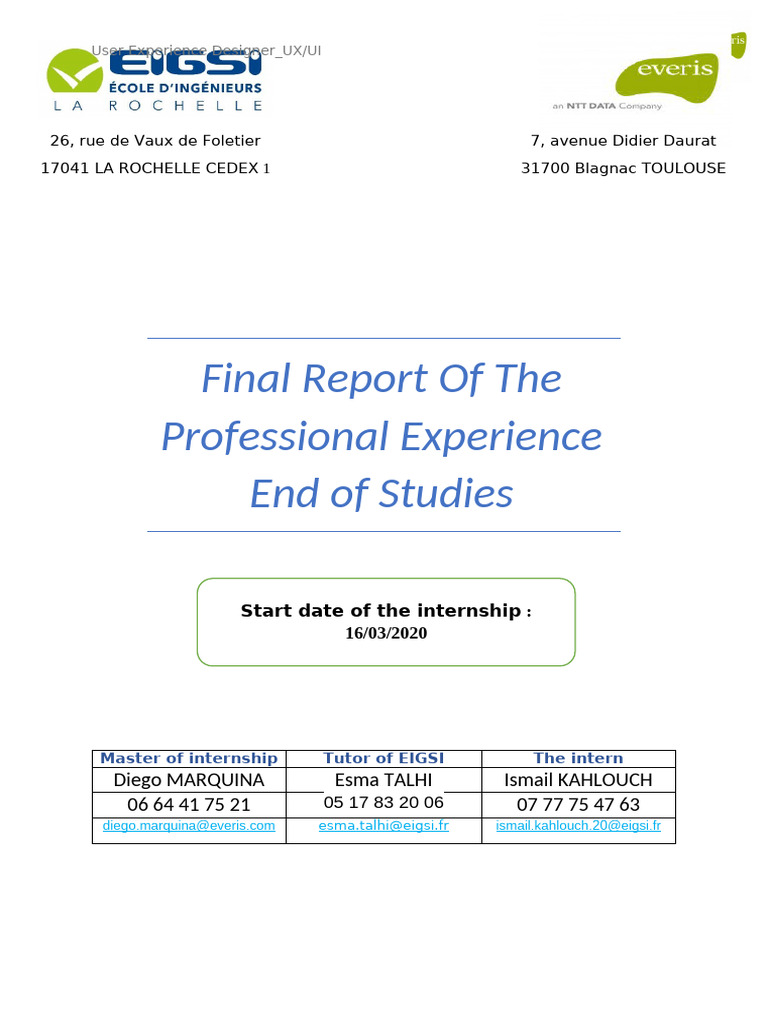 UX/UI Design Internship Report | PDF | Computing
