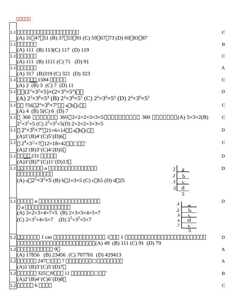 1 21因數與倍數| PDF