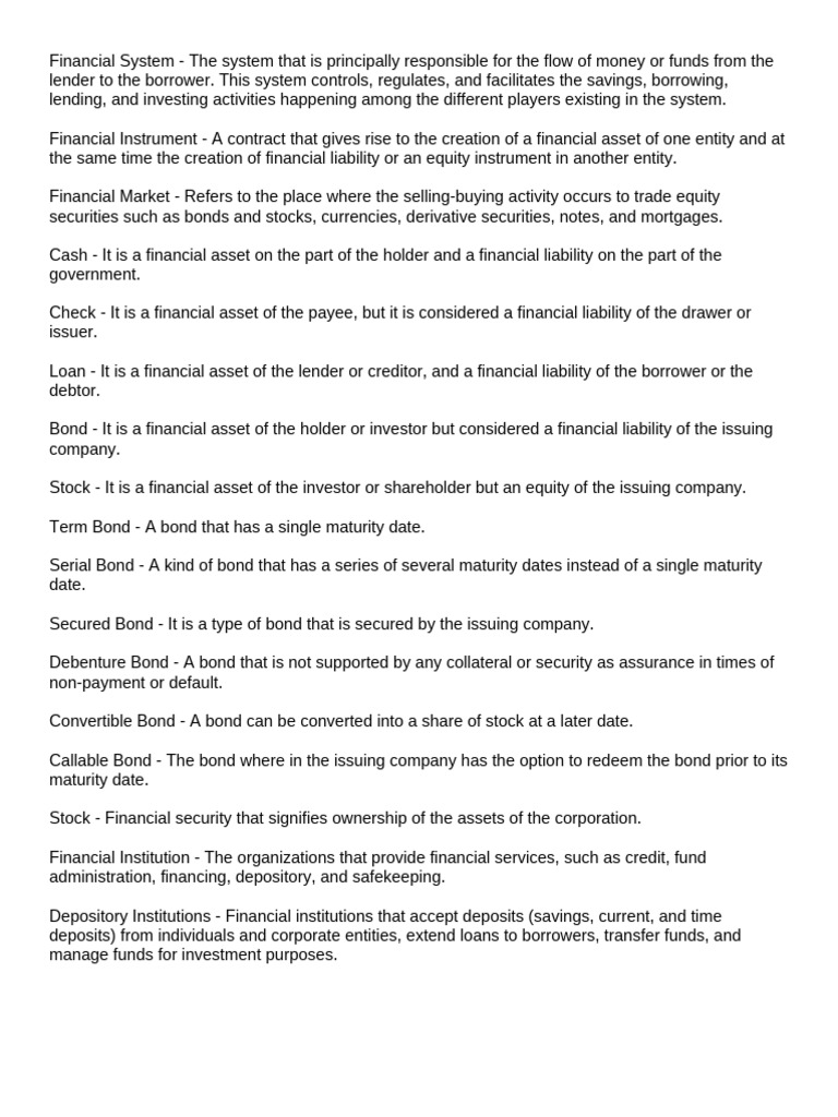 Overview of Financial Systems and Instruments | PDF | Securities ...