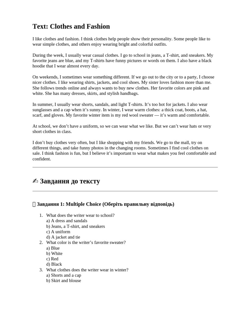 Fashion Choices and Personal Style | PDF | Clothing | Fashion
