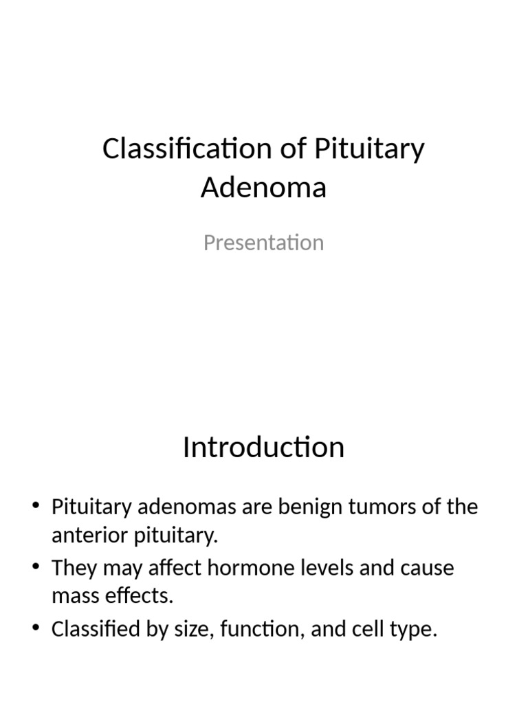 Pituitary Adenoma Classification Overview | PDF