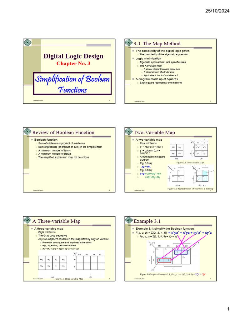 Boolean Function Simplification Techniques | PDF | Theoretical Computer ...