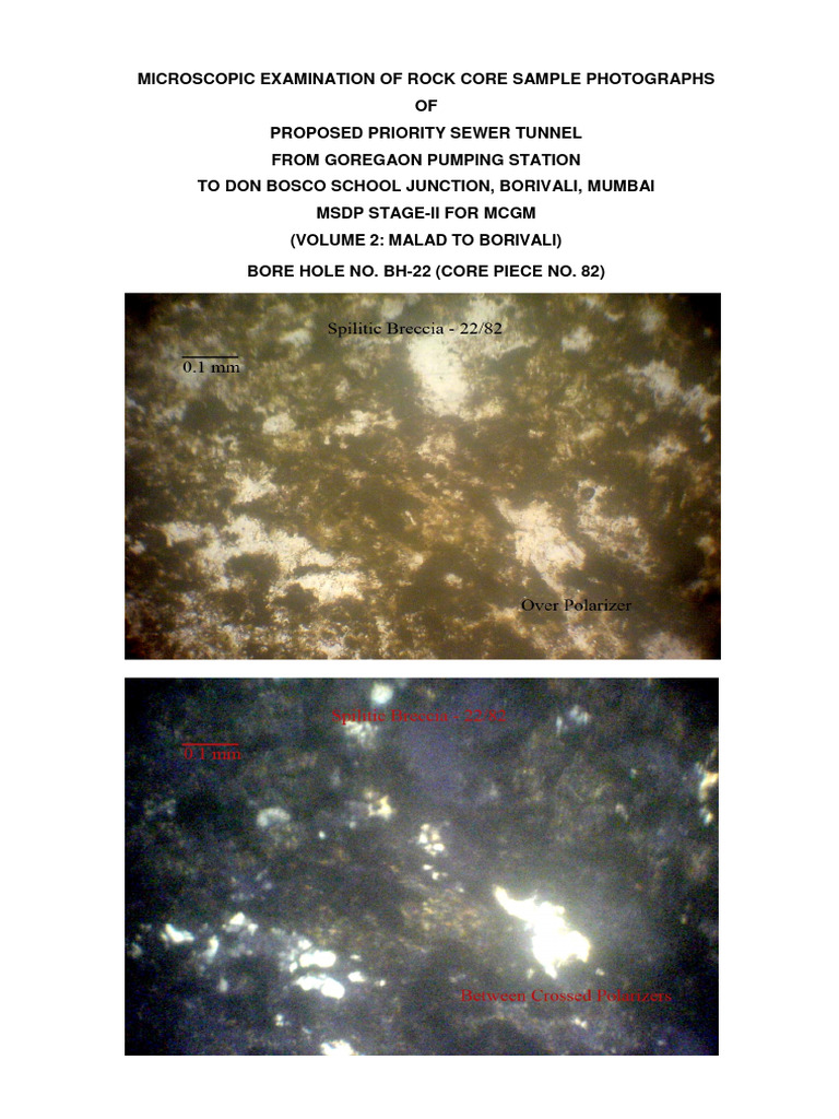 Rock Core Sample Analysis for Sewer Tunnel | PDF | Physical Sciences