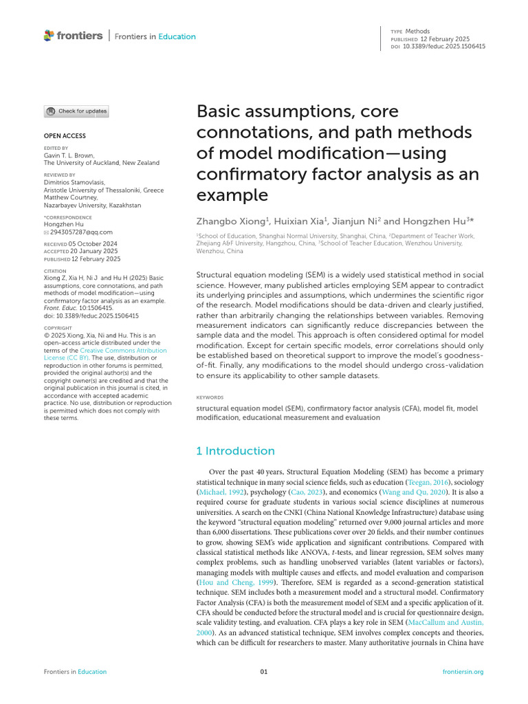 Feduc 10 1506415 | PDF | Structural Equation Modeling | Factor Analysis