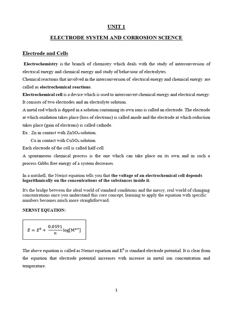 Electrode System and Corrosion Science | PDF | Corrosion | Electrochemistry