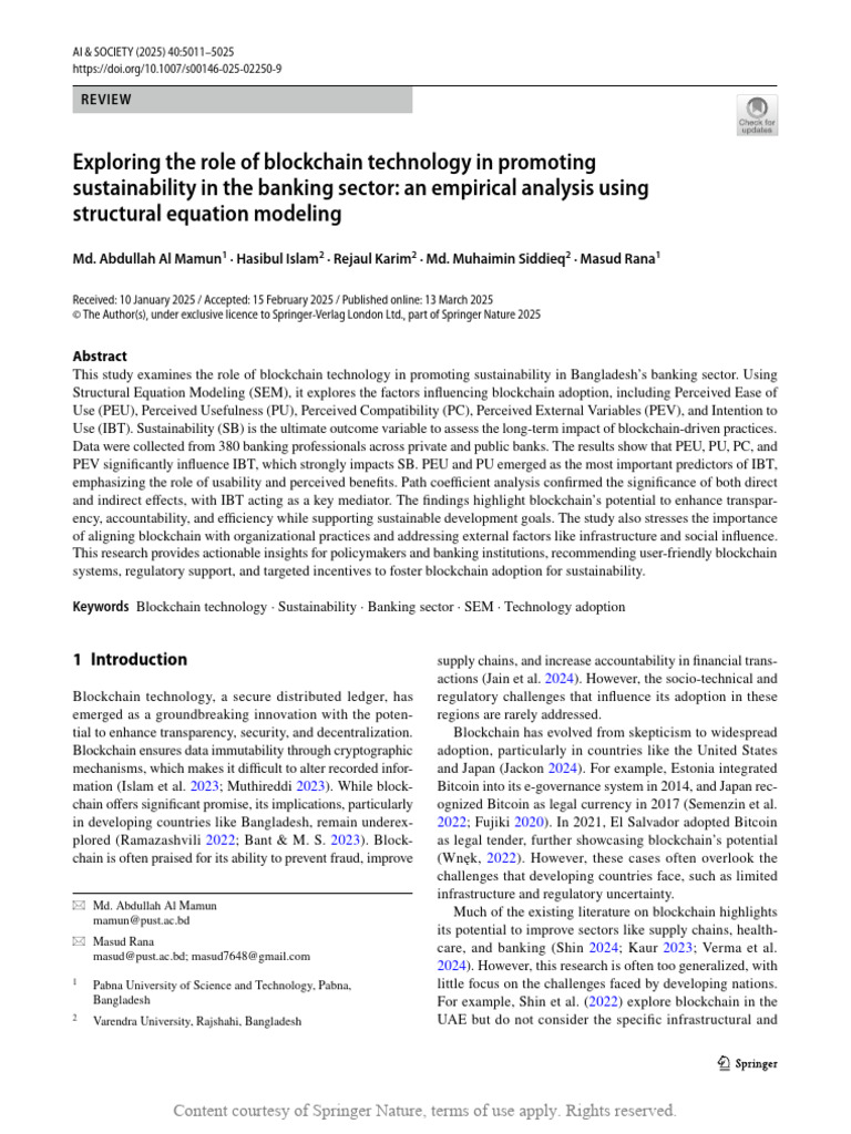 Exploring The Role of Blockchain Technology in Pro | PDF | Structural ...