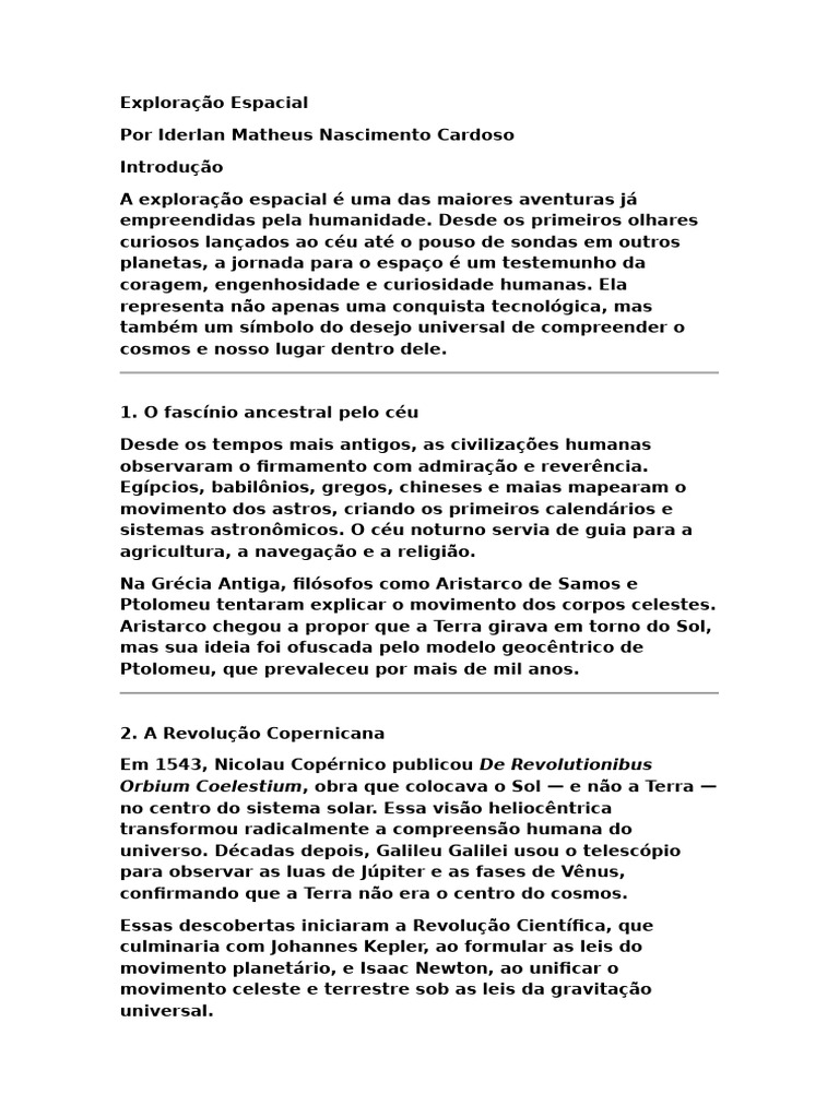 Exploração Espacial | PDF | Corrida espacial | Exploração espacial