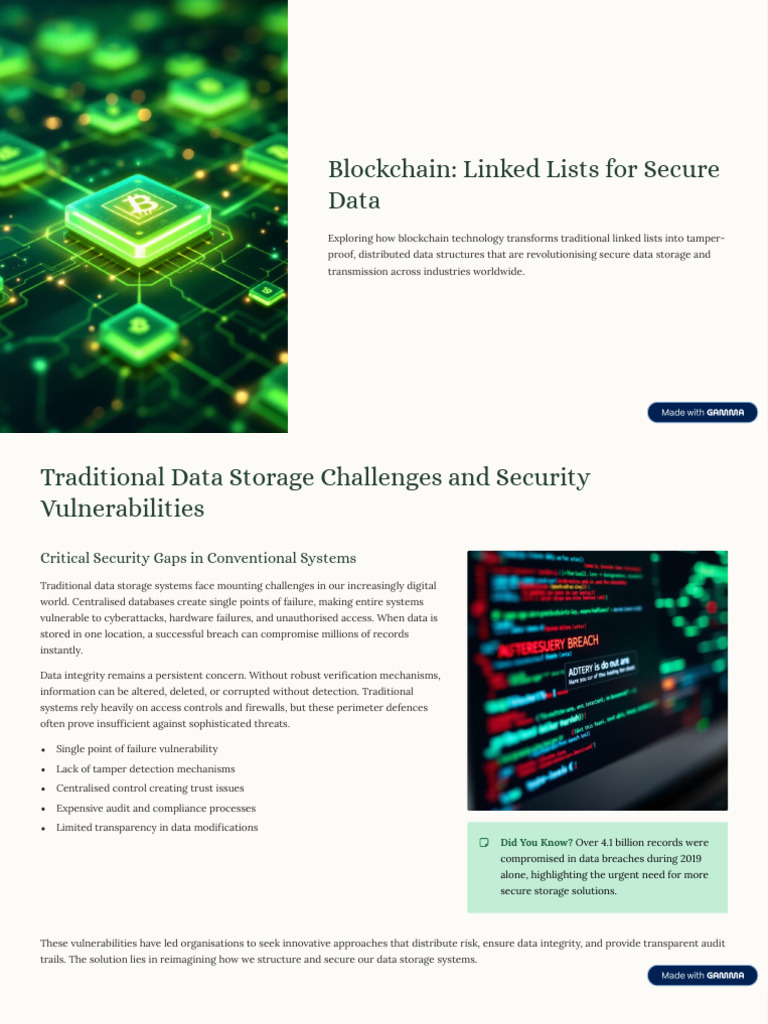 Blockchain Enhances Linked Lists for Security | PDF | Computer Security ...