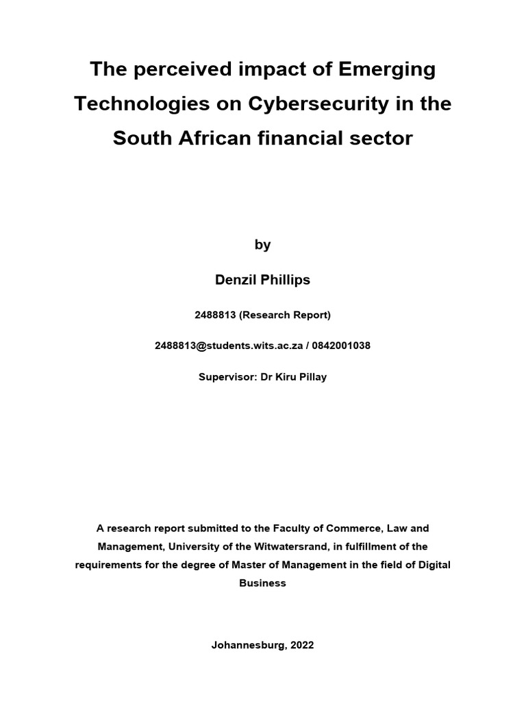 Impact of Emerging Tech on SA Cybersecurity | PDF | Computer Security ...