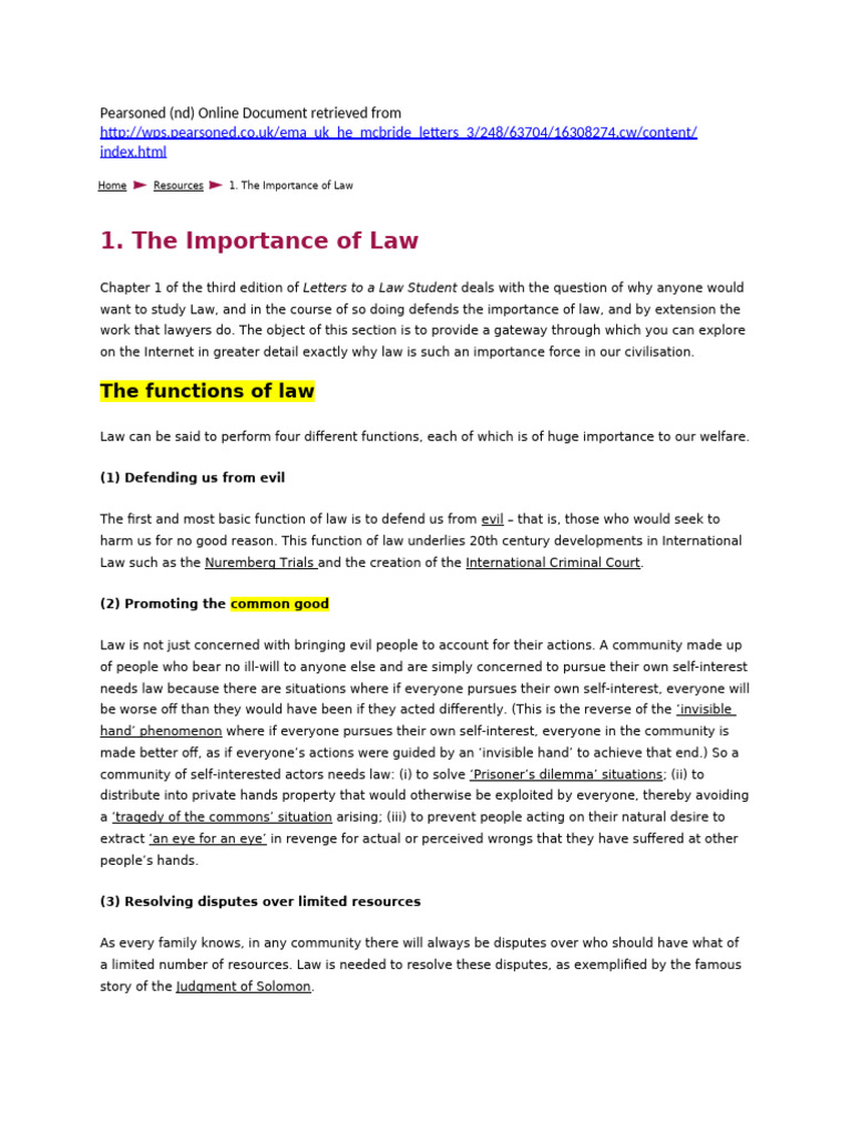 Importance of Law in Society | PDF | Morality | Rule Of Law
