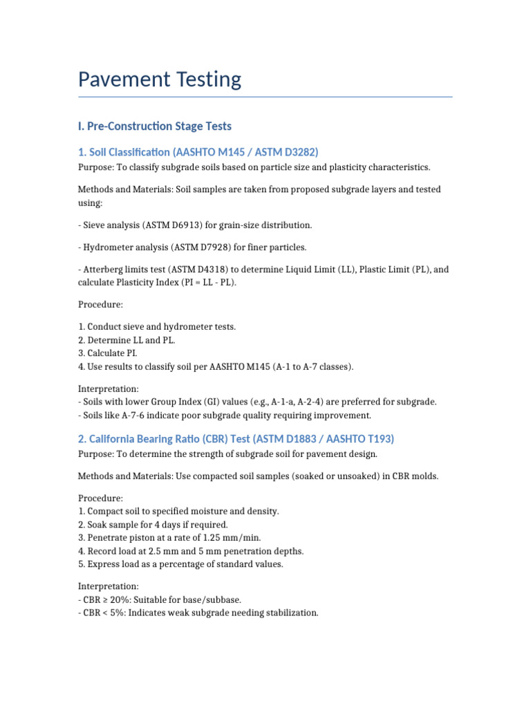 Essential Pavement Testing Methods | PDF | Civil Engineering | Applied ...