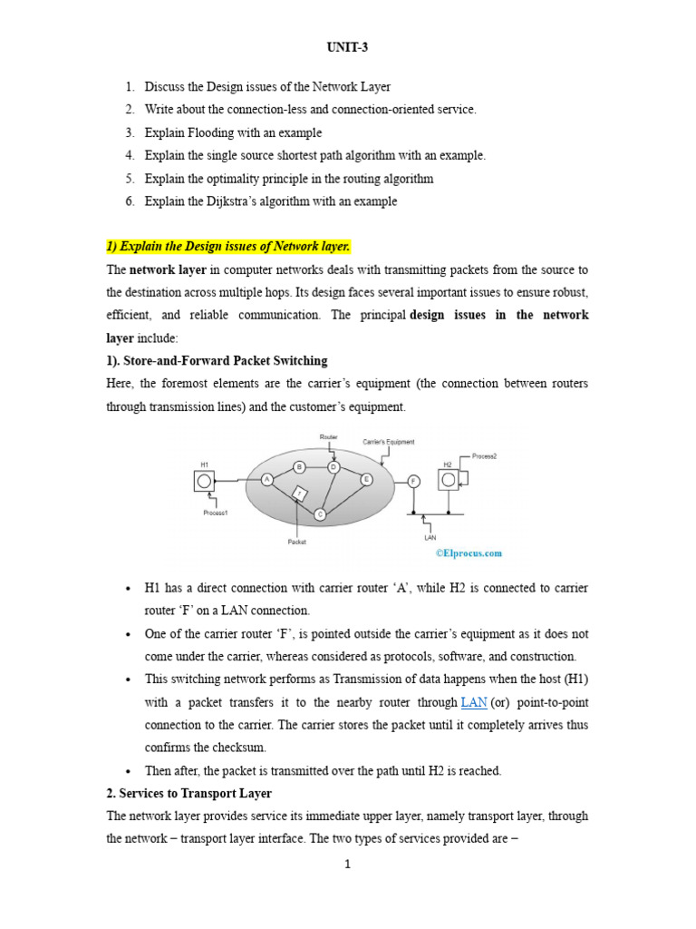 Cn Unit3 Mid1part | PDF | Routing | Computer Network