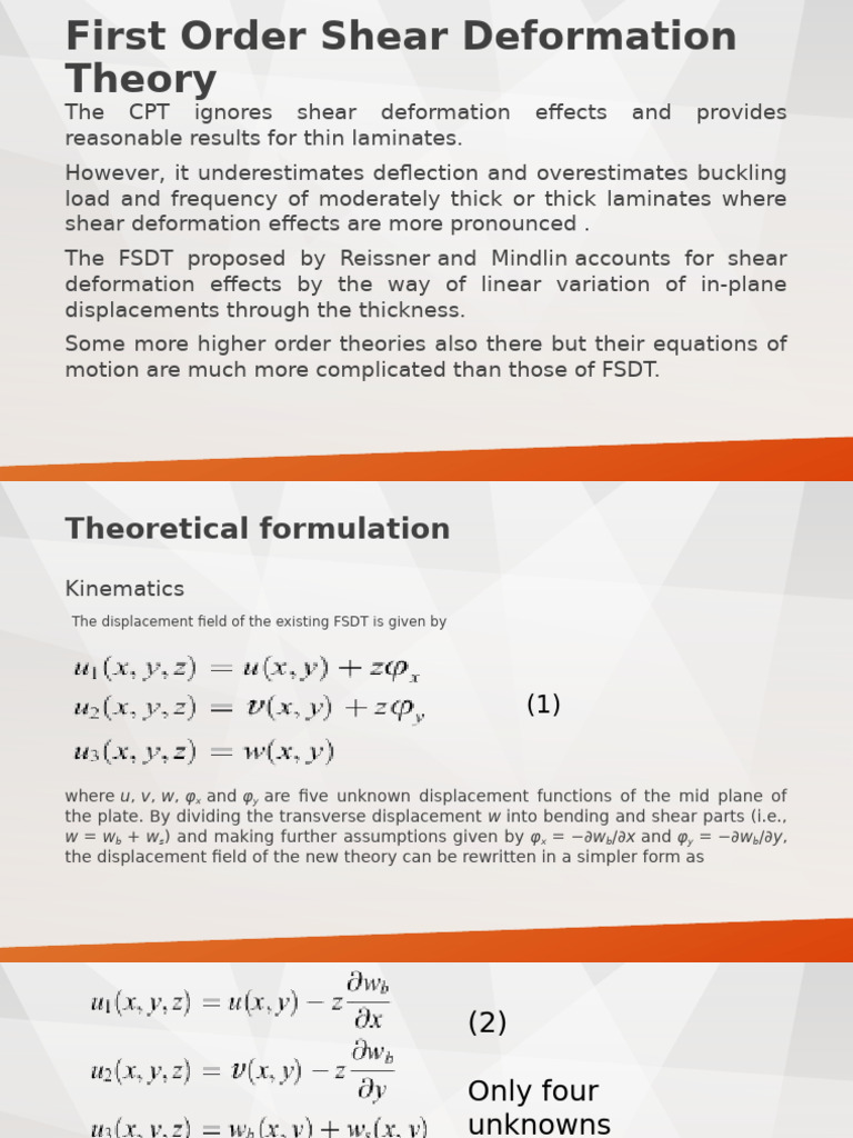 First Order Shear Deformation Theory | PDF | Mechanics | Physical Sciences