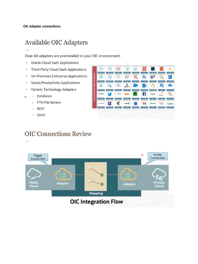 OIC Adapter Connections | PDF