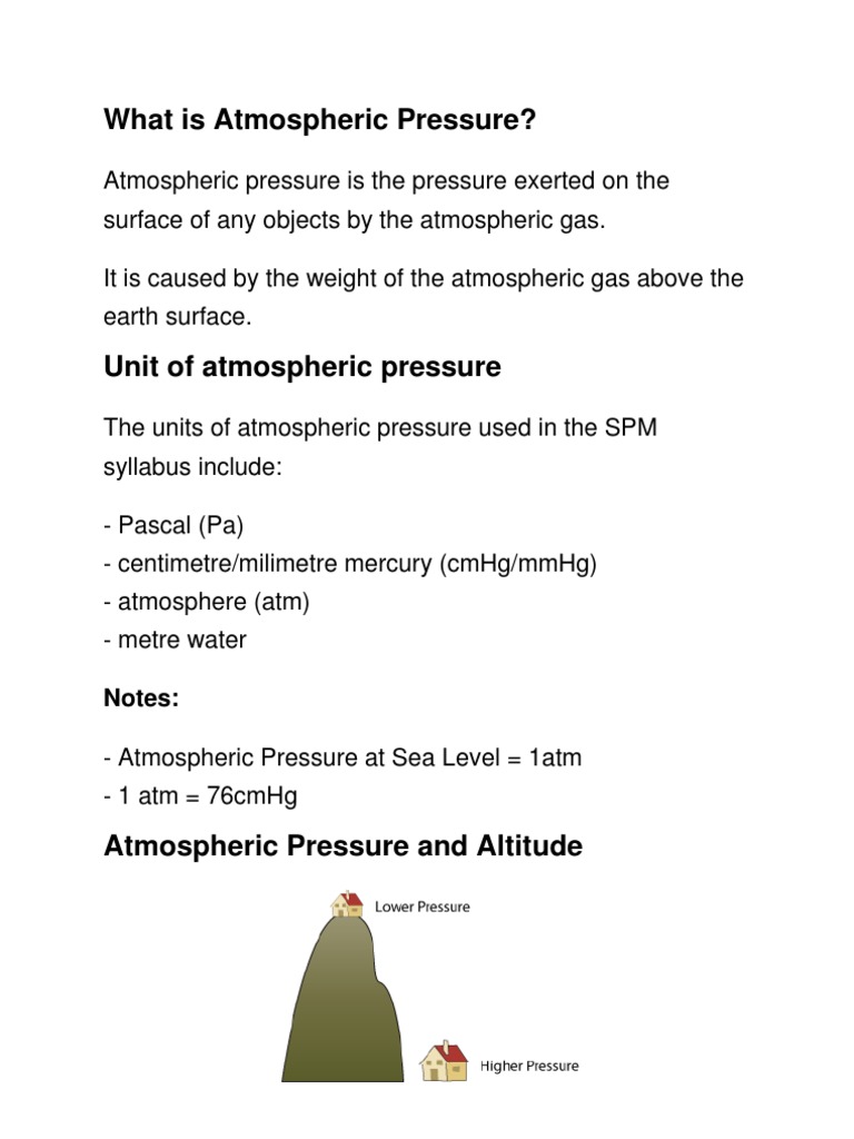 Understanding Atmospheric Pressure | PDF | Atmospheric Pressure | Pressure