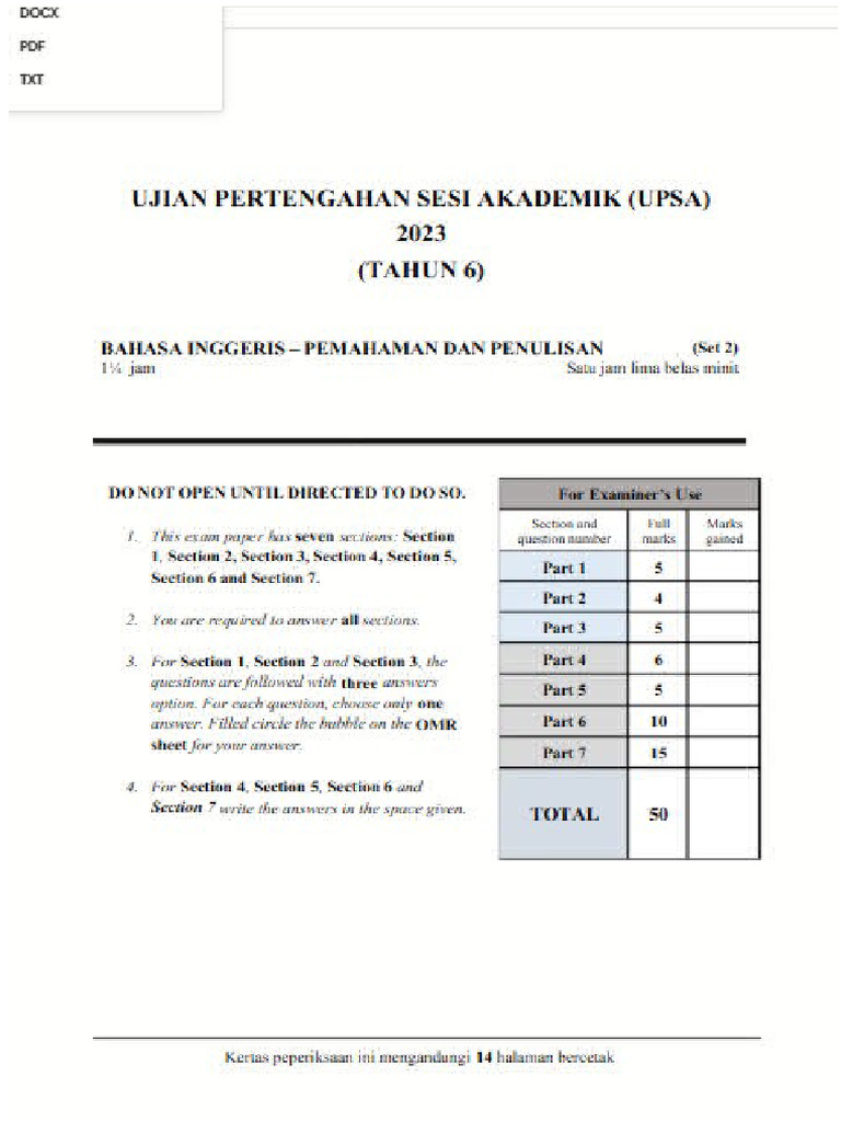 Upsa Bi 2024 | PDF