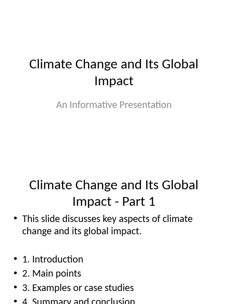 Climate Change and Its Global Impact | PDF