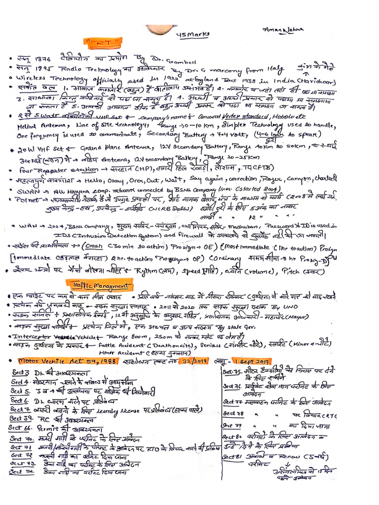 RT & Traffic Management Quick Revision (1) - 1 | PDF