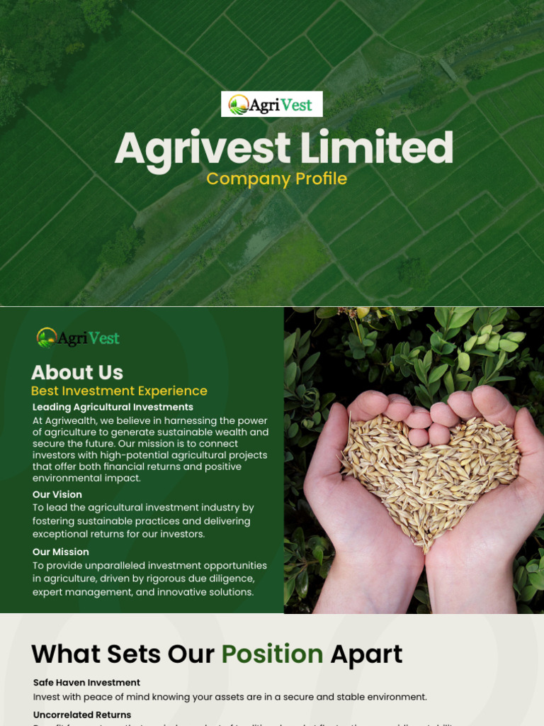 Agrivest Company Profile | PDF | Investing | Sustainability