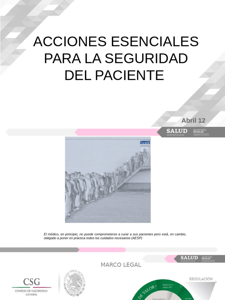 Seguridad del Paciente: AESP y Errores | PDF | Medicina | Medicina CLINICA