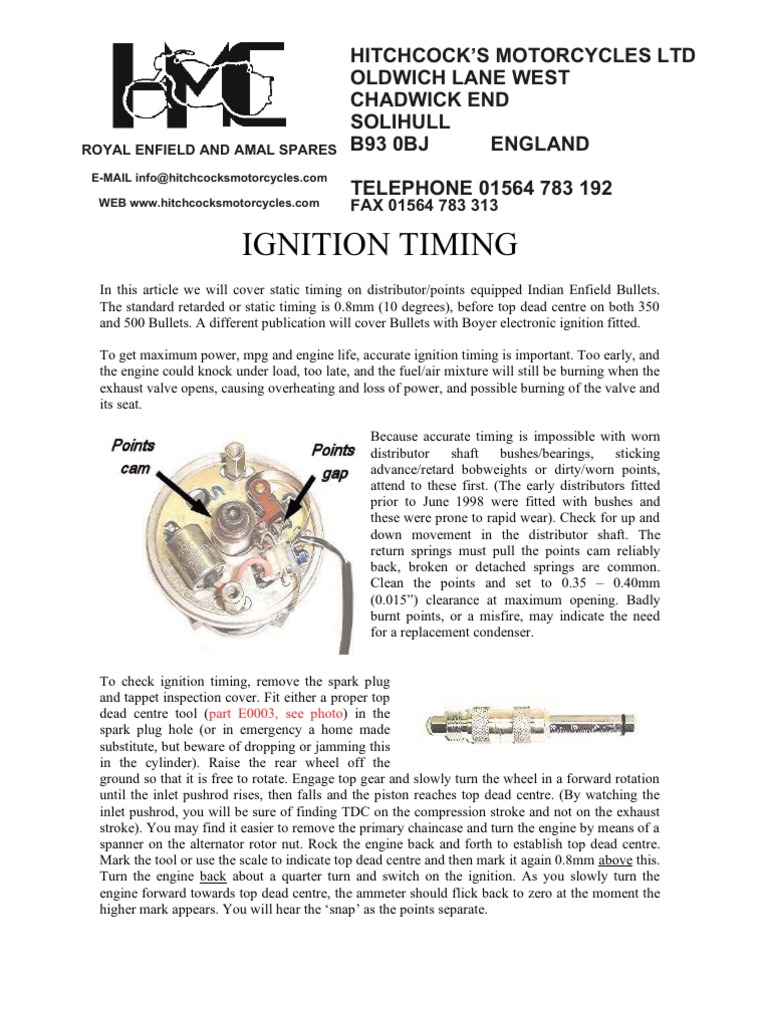 Bullet Ignition Timing Points PDF Ignition System Distributor