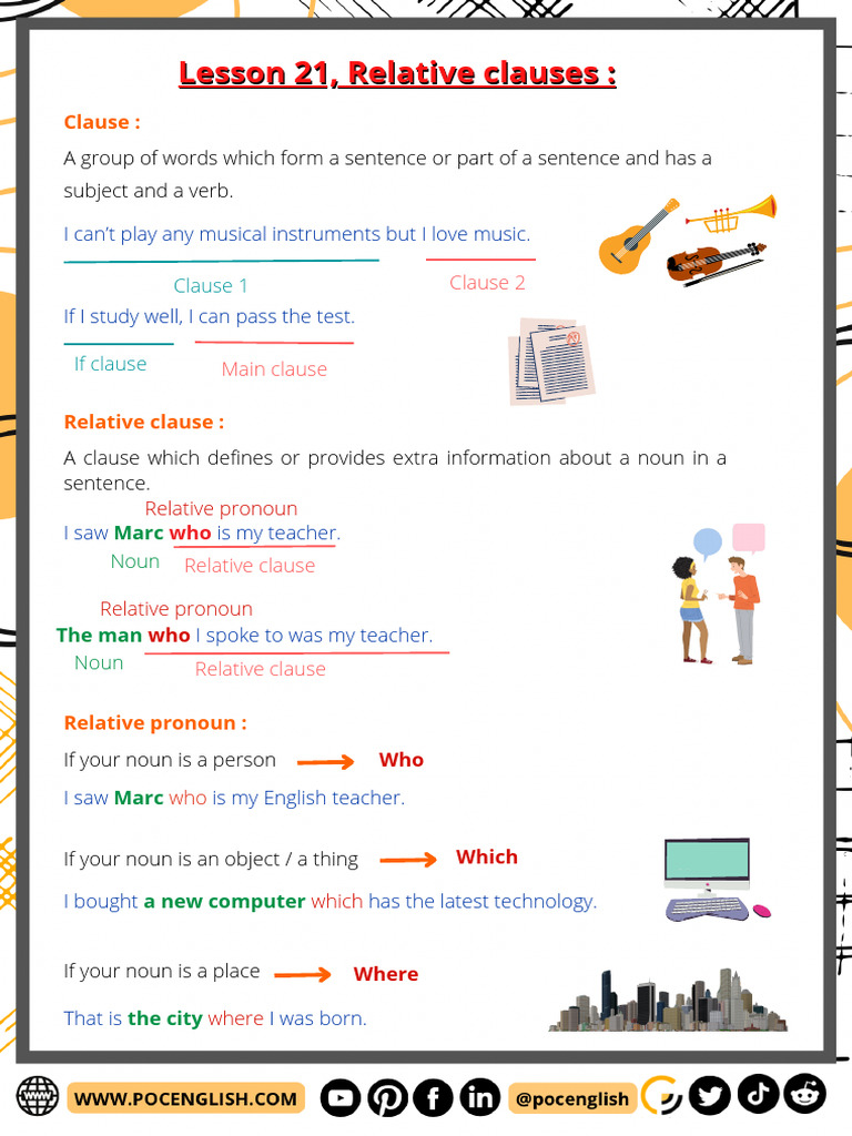 Understanding Relative Clauses in English | PDF | Sentence (Linguistics ...