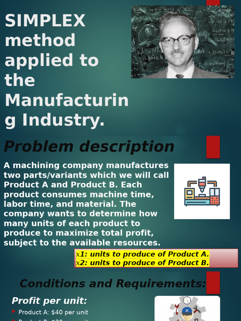 SIMPLEX Method Applied To The Manufacturing Industry. | PDF ...