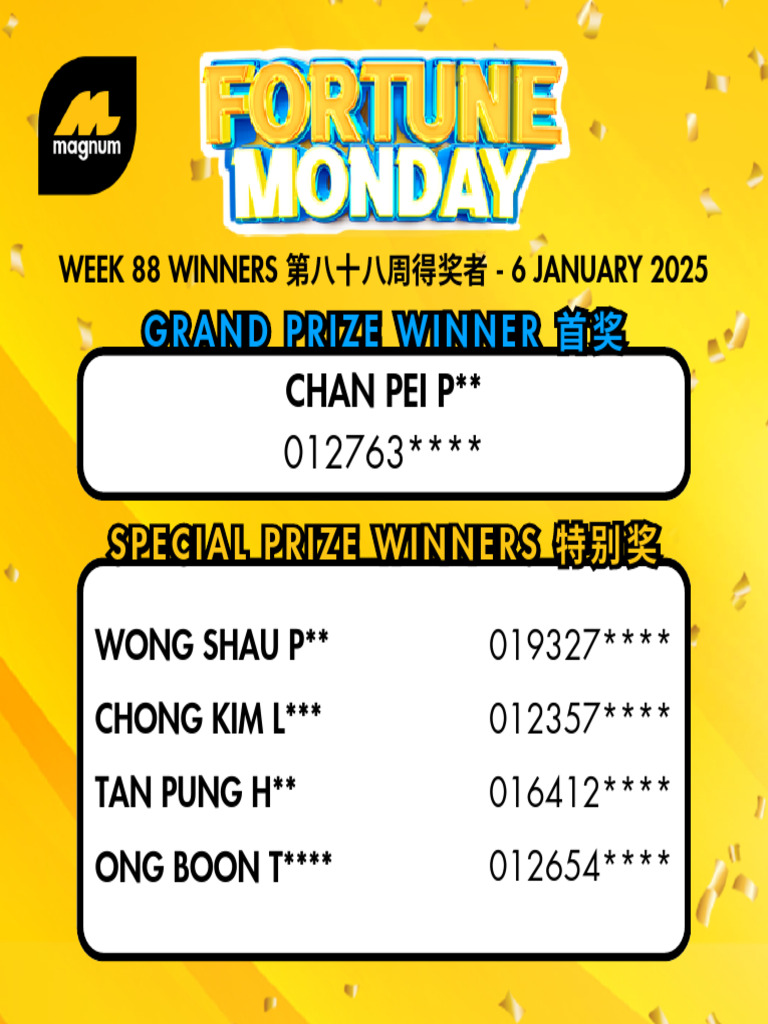 Fortune Monday Week 88 Winners 1 | PDF