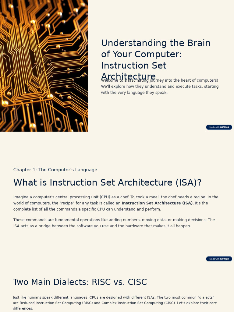 Understanding The Brain of Your Computer Instruction Set Architecture ...