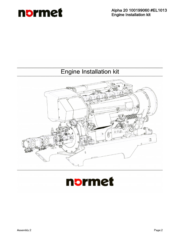 Diesel Engine Installation Kit Guide | PDF | Screw | Electrical Connector