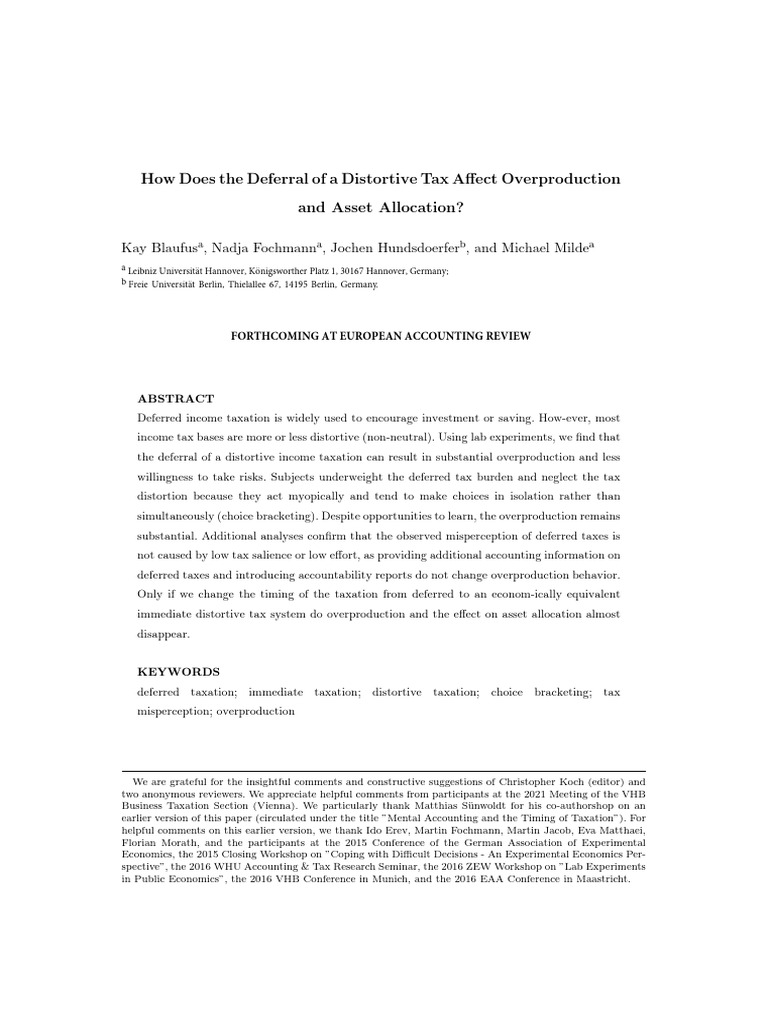 Impact of Deferred Tax on Overproduction | PDF | Taxes | Risk
