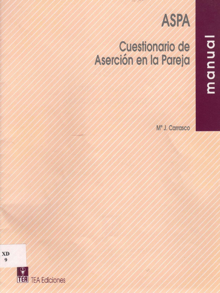 Tea Maria Carrasco Aspa Cuestionario de Asercion en La Pareja Manual | PDF