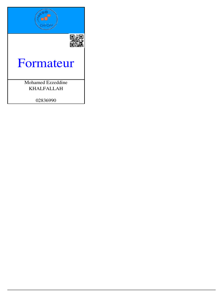 Badge M.E. Khalfallah Validé - Example - 018 - 06-02-2025 | PDF