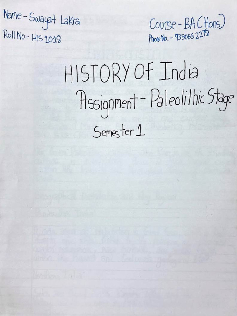 Assignment - Paleolithic Stage by Swayat Lakra - 1 - 11zon | PDF