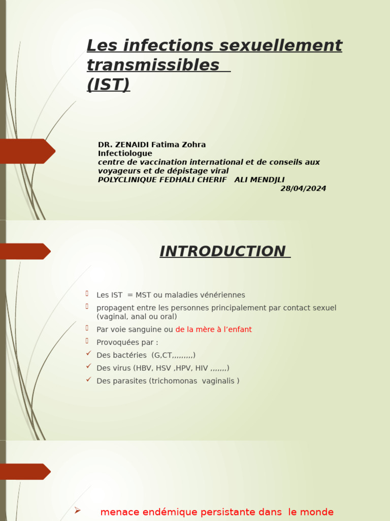 Infections Sexuellement Transmissibles : Guide Complet | PDF ...