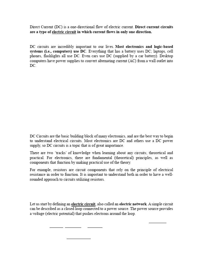 Understanding Direct Current (DC) Circuits | PDF | Direct Current ...