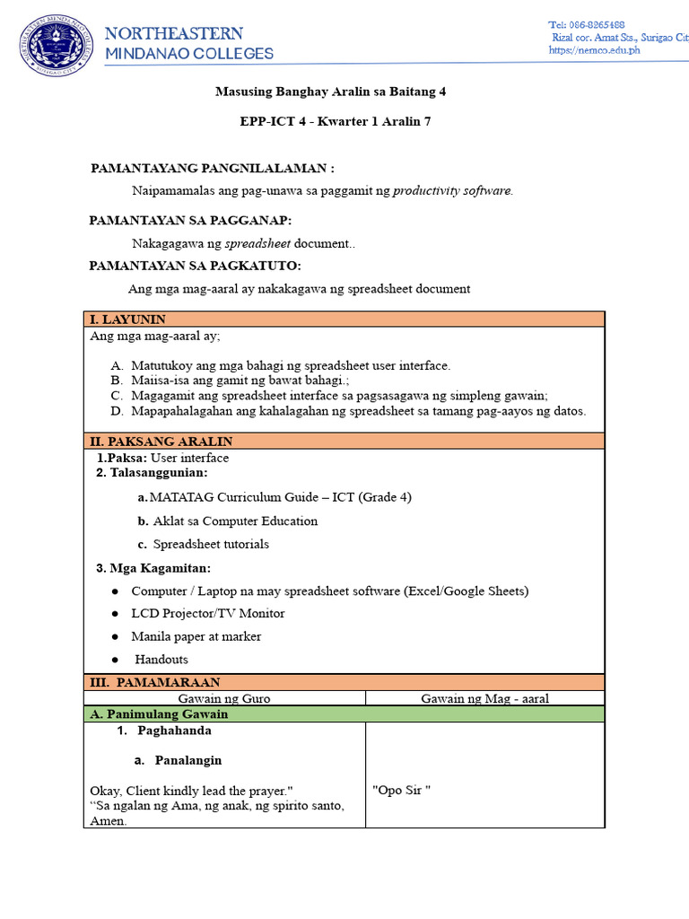 EPP-ICT Lesson Plan | PDF